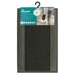Rackhams Miracle Machine Washable with Stripes Barrier Mat, 40x60cm, Charcoal