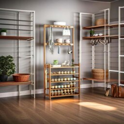 Rackhams Large Wooden Hat and Coat Stand with 5 Tiers and Shoe Rack - thumbnail 2