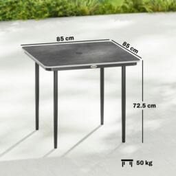 Rackhams Garden Dining Table, Outdoor Table with Umbrella Hole - Dark Grey - Garden Dining Table - thumbnail 3
