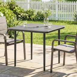 Rackhams Garden Dining Table, Outdoor Table with Umbrella Hole - Dark Grey - Garden Dining Table - thumbnail 6