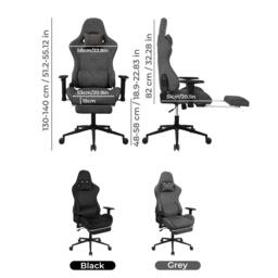 Rackhams Ergonomic Office Chair Reclining Executive Chair Spring Seat Adjustable Armrest - Grey - thumbnail 4