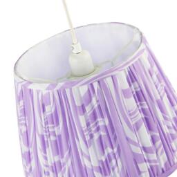 Rackhams Modern Lilac Pleated Cotton Fabric Lamp Shade with Wavy Lines Design - thumbnail 4