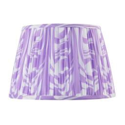 Rackhams Modern Lilac Pleated Cotton Fabric Lamp Shade with Wavy Lines Design - thumbnail 3