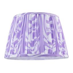 Rackhams Modern Lilac Pleated Cotton Fabric Lamp Shade with Wavy Lines Design