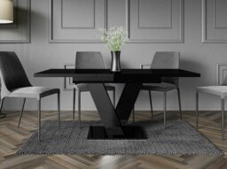 Rackhams Retro Container Store Extendable Dining Table 4-6 Seater MASIV Black Gloss - thumbnail 2