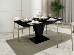 Rackhams Retro Container Store Extendable Dining Table 4-6 Seater MASIV Black Gloss - thumbnail 3