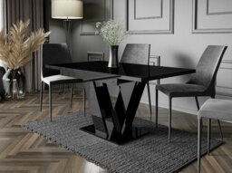 Rackhams Retro Container Store Extendable Dining Table 4-6 Seater MASIV Black Gloss