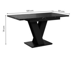 Rackhams Retro Container Store Extendable Dining Table 4-6 Seater MASIV Black Gloss - thumbnail 6