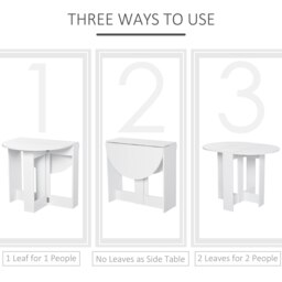 Rackhams Folding Dining Table Foldable Drop Leaf Dinner Table for Kitchen - thumbnail 5