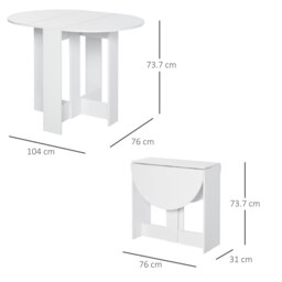 Rackhams Folding Dining Table Foldable Drop Leaf Dinner Table for Kitchen - thumbnail 4