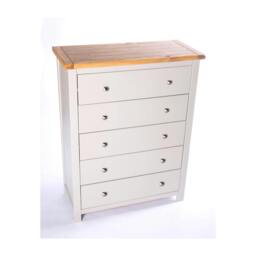 Rackhams Argenta 5 Drawer Chest of Drawers Chrome Knob - Light Grey - thumbnail 3