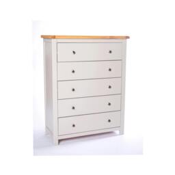 Rackhams Argenta 5 Drawer Chest of Drawers Chrome Knob - Light Grey - thumbnail 2