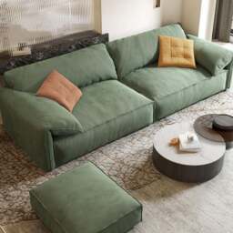 Rackhams Simon S20 Three Seater, Four Seater Sofa, Velvet - Yellow - 300cm - No Ottoman - thumbnail 2