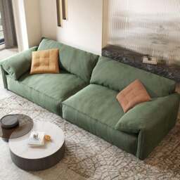Rackhams Simon S20 Three Seater, Four Seater Sofa, Velvet - Yellow - 300cm - No Ottoman - thumbnail 4