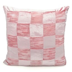 Rackhams Soft Touch Velvet Patchwork Cushion - 56cm x 56cm - Dusky Pink