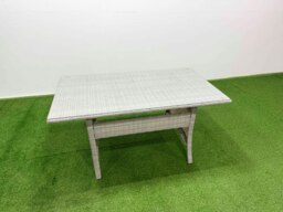 Rackhams Rattan Garden Furniture Set with Rectangular Dining Table And Dining Chairs 4 Seater Light Grey Mixed - thumbnail 5
