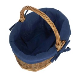 Rackhams Blue Lined Country Oval Wicker Shopping Basket - Set of 2 - thumbnail 3