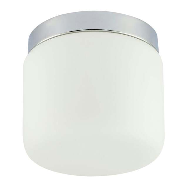 Rackhams Modern Bathroom LED Ceiling Light in Polished Chrome with Glass Shade - image 1