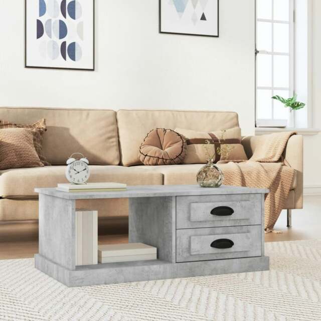 Rackhams Coffee Table Concrete Grey 90x50x35 cm Engineered Wood