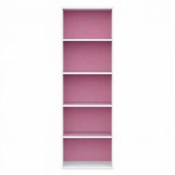 Rackhams 5-Tier Reversible Color Open Shelf Bookcase , White/Pink 11055WH/PI - High Quality Decorative Wall Design - thumbnail 2