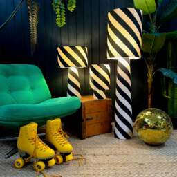 Rackhams Portable Helter Skelter Velvet lamps in Liquorice - Maxi - 112cm Height - Rechargeable LED Bulb - thumbnail 2