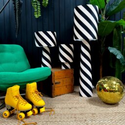 Rackhams Portable Helter Skelter Velvet lamps in Liquorice - Maxi - 112cm Height - Rechargeable LED Bulb