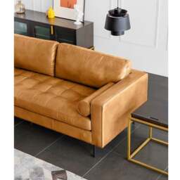 Rackhams Porto Three Seater Sofa, Real Leather - Three Seater 220cm - thumbnail 4