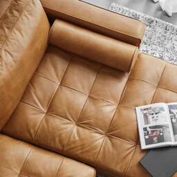 Rackhams Porto Three Seater Sofa, Real Leather - Three Seater 220cm - thumbnail 3