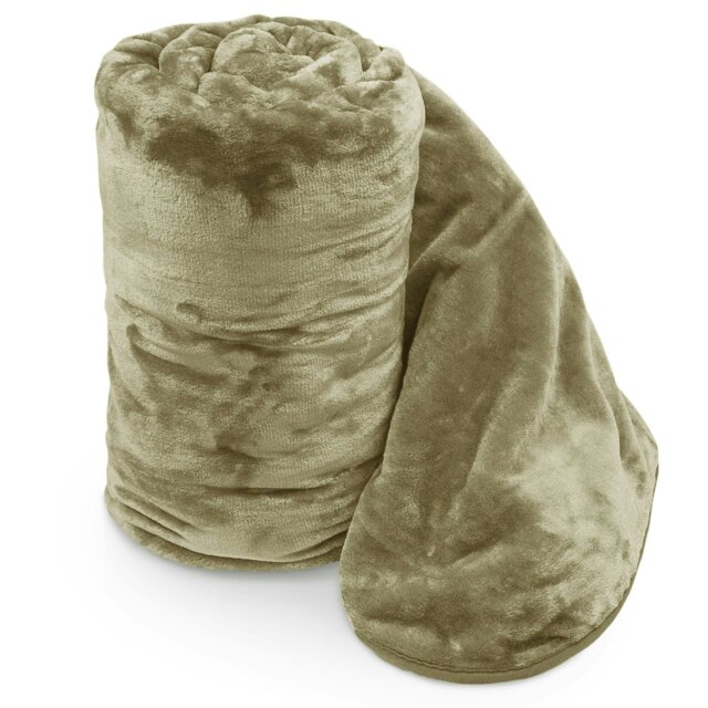 Rackhams Mink Flannel Throw - 150cm x 200cm - Natural - image 1