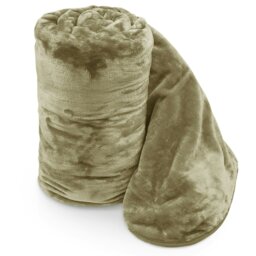 Rackhams Mink Flannel Throw - 150cm x 200cm - Natural