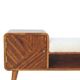 Rackhams Boucle Carved Chestnut Telephone Table - thumbnail 5