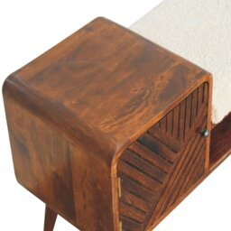Rackhams Boucle Carved Chestnut Telephone Table - thumbnail 6