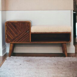 Rackhams Boucle Carved Chestnut Telephone Table