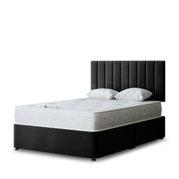 Rackhams Amelia Divan Bed with Upholstered Headboard - Black - Small Double - thumbnail 2