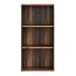 Rackhams Essential Tall Narrow 2 Shelf Bookcase in Vintage Oak - Vintage Oak - Wood - 1 - thumbnail 2