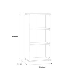 Rackhams Essential Tall Narrow 2 Shelf Bookcase in Vintage Oak - Vintage Oak - Wood - 1 - thumbnail 6