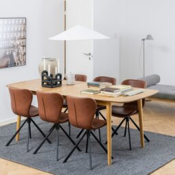 Rackhams Montreux Rectangular Extending Dining Table in Oak 180-219 cm - Brown - No - Brown - thumbnail 5