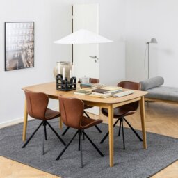 Rackhams Montreux Rectangular Extending Dining Table in Oak 180-219 cm - Brown - No - Brown - thumbnail 6