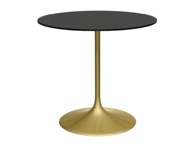 Rackhams Swan Circular Dining Table - Small - Brass - Black Gloss - image 1