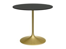 Rackhams Swan Circular Dining Table - Small - Brass - Black Gloss - thumbnail 1