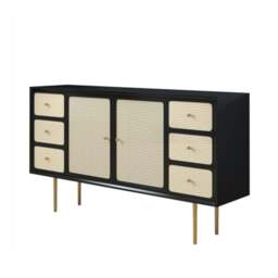 Rackhams Babs Rattan Sideboard with Drawers, Wood - Walnut - 180cm - thumbnail 3
