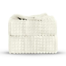 Rackhams Chunky Cord Waffle Plush Heavy Blanket - 150cm x 200cm - Mink - thumbnail 6