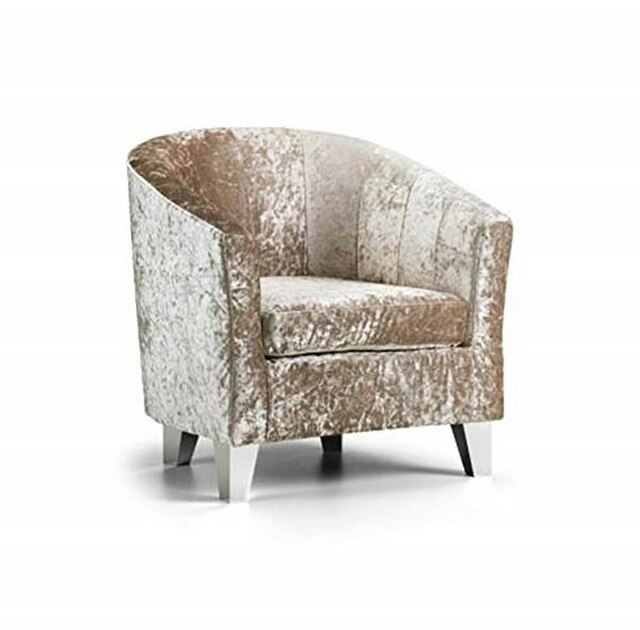 Rackhams Modern Crushed Velvet Tub Chair Armchair - Add a Touch of Glamour to Your Living Space - Truffle - image 1