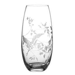 Rackhams Flying Heron Barrel Vase - 25cm - Made From Premium Lead Free Crystal Glass