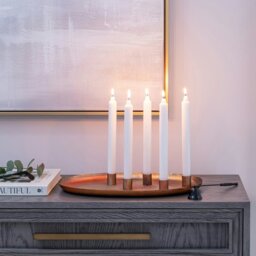 Rackhams Oval Centrepiece Metal with Magnetic Candle Holders - Copper - thumbnail 2