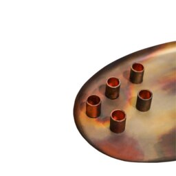 Rackhams Oval Centrepiece Metal with Magnetic Candle Holders - Copper - thumbnail 5