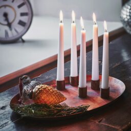 Rackhams Oval Centrepiece Metal with Magnetic Candle Holders - Copper - thumbnail 4