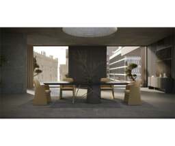 Rackhams Aster Anthony Dining Chair: Velvet Upholstery, Brass Accents, Modern Design - thumbnail 5