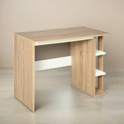 Rackhams Home Office Computer Desk With 3 Shelves Brown - thumbnail 3
