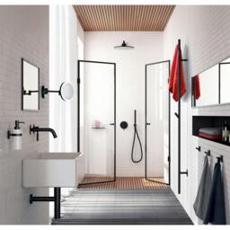 Rackhams Matt Black Electric Heated Tree Towel Hook Warmer (W)120mm x (H)1720mm Stainless Steel Wall Mounted Bathroom Hanger Peg - thumbnail 2